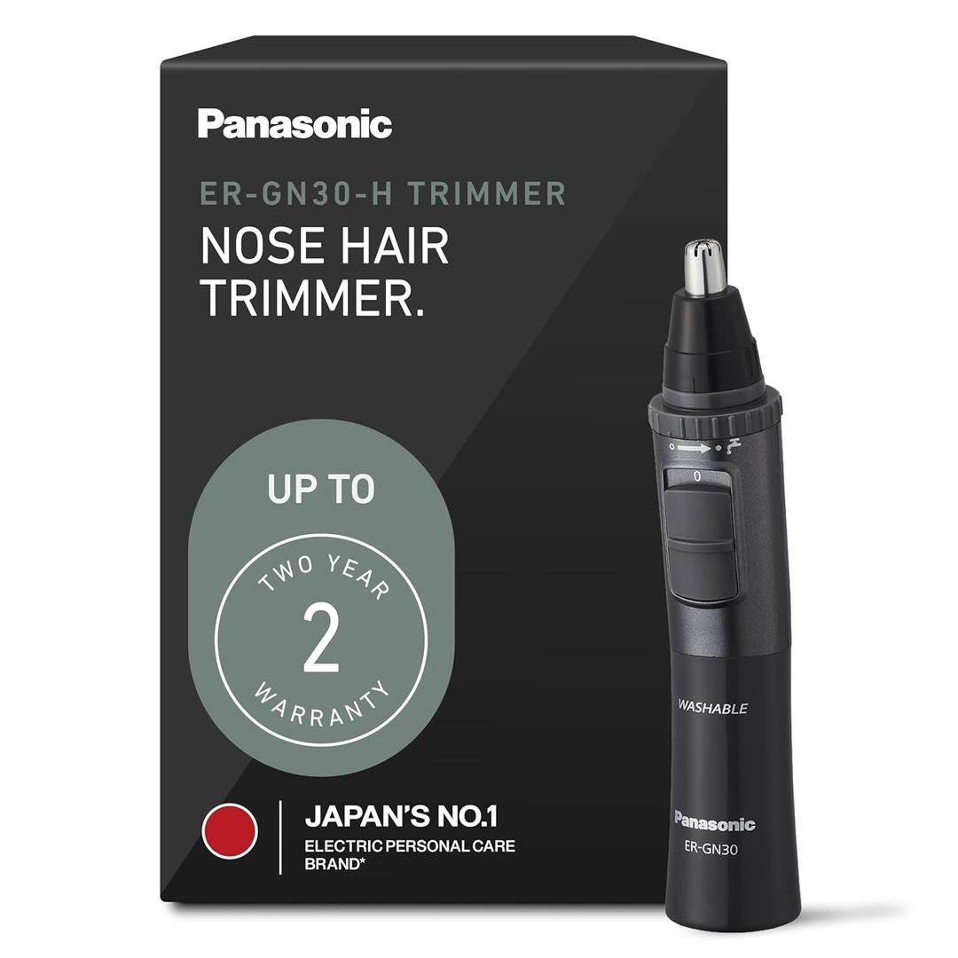 Panasonic Mens Ear and Nose Hair Trimmer, Wet Dry Hypoallergenic Dual Edge Blade - ER-GN30-H