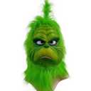 Green Monster Cosplay Latex Head Cover Mask, Halloween Christmas Costume Performance Latex Props, Adult, Unisex