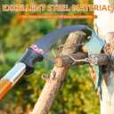 Grefinity Manual Pole Saw for Tree Trimming, 27 Feet Extendable Tree Trimmer Pole Saw, Telescoping Pruner Orange, Sharp Steel Blade, for Backyard and Garden Pruning Palms and Shrubs