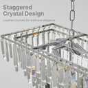 Chrome Modern Crystal Chandelier, 32" Silver Dinging Light Fixture, 31.5"