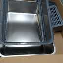 FURTIME Stainless Steel Litter Box with Lid, Large Enclosed Cat Litter Box for Big Cats, Metal Cat Box with High Sided Enclosure & Scoop, Front & Top Entry, Odor Free, Anti-Leakage, Grey