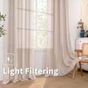 BGment Taupe Linen Curtains 95 Inch Long for Living Room - Burlap Textured Light Filtering Window Treatments Grommet Sheer Drapes for Farmhouse, 2 Panels, 52 X 95 Inch