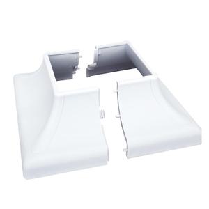 Myard Interlocking Post Cover Skirt Shoe for 2x2 Inch Post with 4.5x4.5 Inches Base Mounting Plate, Fast Install on Feet of Porch, Stair Handrail, Railing, Fence (1-Pack, White)