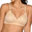 Vanity Fair Women's Full Coverage Beauty Back Smoothing Bra, 4-Way Stretch Fabric, Lightly Lined Cups up to DD  (38D), Beige 