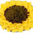 Snuffle Mat for Dogs Sunflower, Large Dog Snuffle Mat 19 x 19, Plush Enrichment Toy Slow Feeder, Mental Health Puppy Chew Toys to Keep Them Busy, Machine Washable, Snuffle Mat for All Breeds Sizes