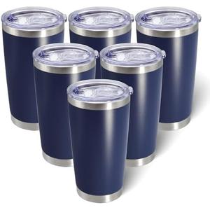 AIANJI 20oz Tumbler Bulk Stainless Steel Tumblers with Lid Vacuum Insulated Double Wall Travel Coffee Mug Powder Coated Tumbler Cup for Hot and Cold Drinks