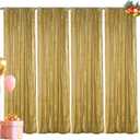 Hahuho Gold Sequin Backdrop Curtain, 4PCS 2FTx8FT Glitter Backdrop Curtain for Parties, Christmas, Wedding, Party Decoration4 Panels, 2FT x 8FT, Gold
