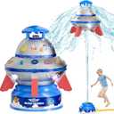 SS Summer Sprinkler Water Toy - UFO Rocket Launcher for Kids Ages 3-12 with Colorful LED Lights, Fun Backyard & Lawn Poolside Summer Toy, for Boys and Girls