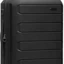 Traveler's Choice Pagosa Hardshell Expandable Luggage with Spinner Wheels, Black, 22-Inch Carry-on