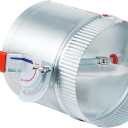 2 Pcs 6 Inch HVAC Duct Backdraft Damper, Galvanized Iron Manual Volume Damper with Sleeve, Adjustable Airflow Control for Range Hoods, Fans, Pellet Stove Pipes, Dryer Vents
