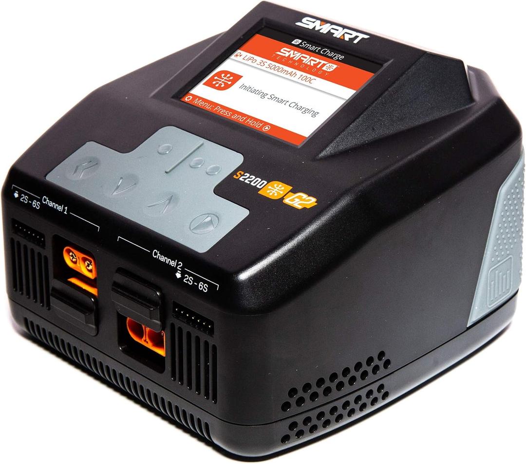 Spektrum S2200 G2 AC 2x200W Smart Charger, SPMXC2010, Black