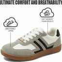 Women's Fashion Sneakers, Comfortable Lightweight Casual Sneakers, Non Slip Breathable Grey Women Hiking Shoes Women for Work Running Shopping Cycling 38