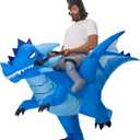 Spooktacular Creations Halloween Inflatable Costume, Riding an Ice Dragon, Riding Blow-up Dinosaur Suit for Themed Parties (X-Large(75In))