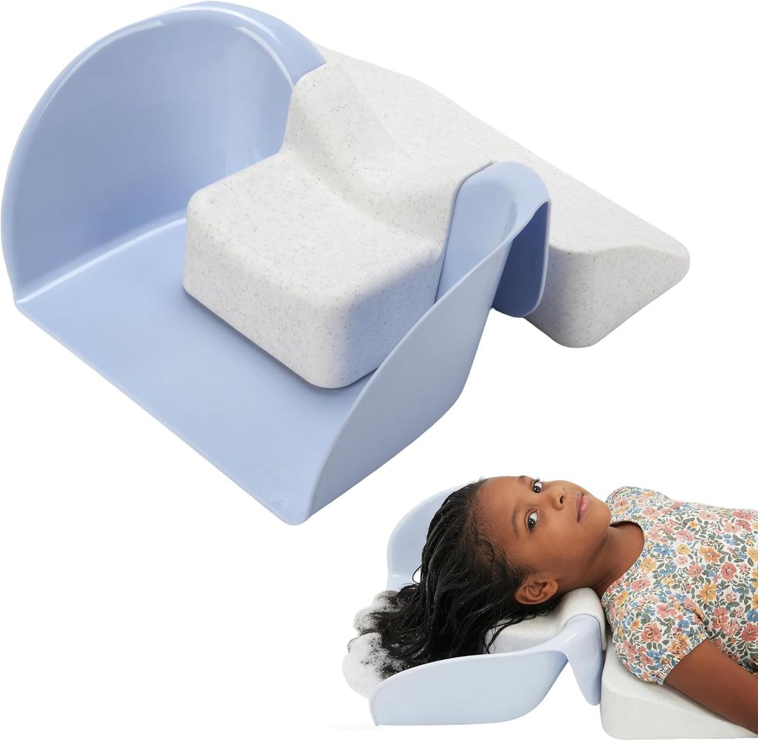 Hair Washing Station for Kids, Portable Hair Washing Basin with Ergonomic Neck Support for Home Sink, Tear-Free Shampoo Bowl for Kids & Toddlers, 13.3 in 9.8 in