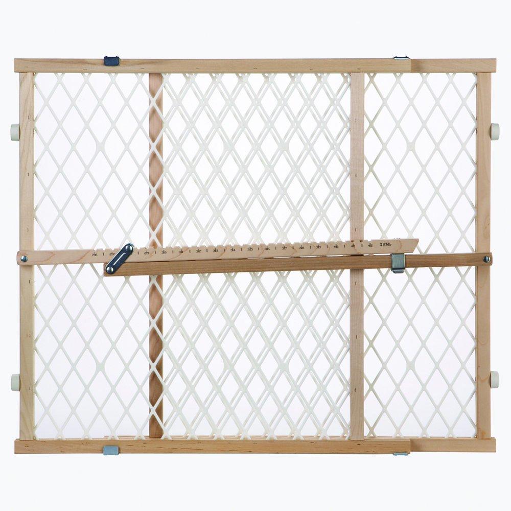 Toddleroo by North States - Diamond Mesh Wooden Baby Gate: Pressure Mounted Baby Gate for Doorways - Adjustable 26.5 to 42 Inches Wide - 23 Inches Tall