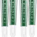 Yexiya 4 Pcs 5 Inch Capacity Rain Gauge Outdoor Easy to Read Acrylic Rain Gauges Measure and Monitor Precipitation Magnifying Scale and Numbers for Garden Yard Field Lawn (Green)
