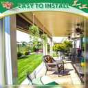 Yinkin 12 Pcs Patio Hook Flat 3 x 8 Inch String Light Hangers Plastic White Aluminum Hooks Wind Chimes Hanging for Solid Insulated Roof Patio Covers String Lighting and Lightweight Decoration