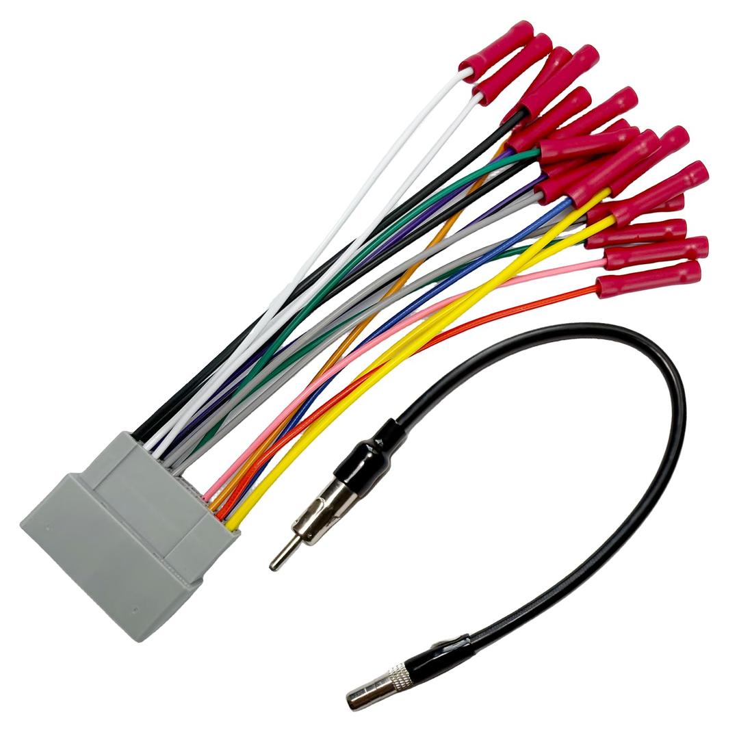 22Pin Radio Wiring Harness with Antenna Adapter for Dodge 2002-2010 Chrysler 2000-2007 Jeep 2003-2008 Aftermarket Car Stereo Wiring Harness Connector Car Stereo Radio Wiring Harness Cable Install Kit