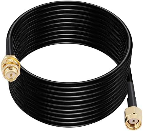 CAPChang WiFi Antenna Extension Cable 30FT RP SMA Antenna Cable Low Loss RG174 Coaxial Cable with RP SMA Male to Female Connectors for Router, Network Card, USB Adapter, Security Camera