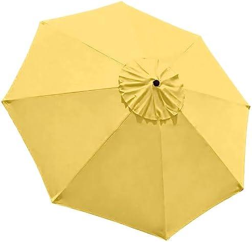 EliteShade USA 9FT Patio Umbrella Replacement Covers 8 Ribs Market Umbrella Canopy Cover (CANOPY ONLY) (Yellow)