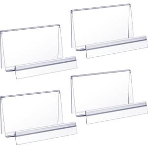 Qunclay 4 Pcs Purse Display Stand Clear Acrylic Wallet Display Stand Purse Holder Handbag Organizer for Bag Phone Cards Store