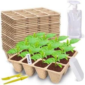 360 Cells Seed Starter Tray, 30 Pack Biodegradable Peat Pots with 200 Labels, Plant Starter Kit for Seedlings