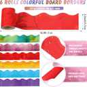 Zhanmai Borders for Bulletin Board Decoration, 98.5ft Oil Painting Scalloped Classroom Bulletin Board Border Rolls for Spring School Office Chalkboard Whiteboard Poster Art Decor