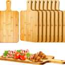 Nuenen 10 Pcs Wood Cutting Board with Handle 15.7 x 7.8 Inch Bamboo Wooden Serving Kitchen Chopping Boards for Pizza, Bread, Cheese, Charcuterie, Fruit, Vegetables(Bamboo)