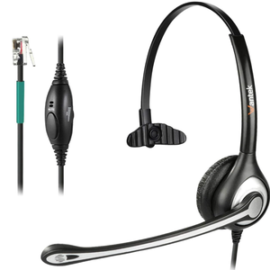 Wantek Corded Telephone Headset Mono w/Noise Canceling Mic for Avaya Aastra Allworx Adtran Alcatel Lucent AltiGen Comdial Digium Gigaset InterTel Mitel Plantronics MiVoice Landline Deskphones(F600S1)