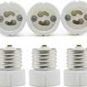 E26 E27 Edison Screw Socket to GU10 Bayonet Base Adapter,GU10 Ceramic Socket Converters for GU10 Halogen Bulb, GU10 LED Spot Light,UL Listed, 660W/250V