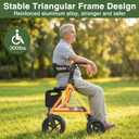 Walkers for Seniors, Rollator Walker with Seat, 12" Big Rubber Wheels All Terrain Rolling Walker, Foldable Rollator Walker, Built-in Cable, Reinforced Aluminum Frame, Orange