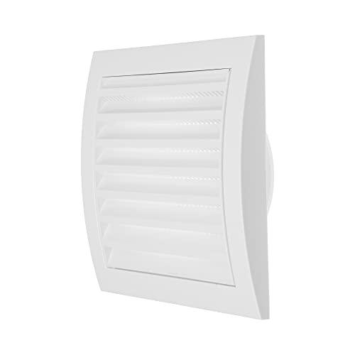 Repa Market 4 Inch White Dryer Vent Hood/Duct Cover for Walls or Ceiling/ABS Plastic Louvered Air Grille with Built-In Mesh Screen/Exhaust and Dryer Vent Covers for Indoor & Outdoor Use