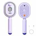 Electric Steam Spray Hair Brush, Rechargeable Air Cushion Massager with Red Light, Anti Static Detangler for Women, Frizz Reduction, Smoothing & Nourishing Dry Damaged Hair (Purple)