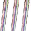 Pack of 2 JANEMO pens 10 PCS pens ballpoint office supplies ballpoint pens 0.7mm 6in1 Multicolor Pen 6 Colors Transparent Barrel Ballpoint Pen for Office School Supplies (10)