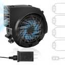 12V 1.2A Inflatable Replacement Motor for 5-9FT Halloween Christmas Inflatables Air Blower Fan with 5 LED Light 1.5A Adapter Outdoor Blow Up Fan Parts Inflatables (White Lights 5 LED, 12V 1.2A)