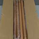 2 Pack Wood Curtain Rods for Windows 28 to 48 Inch,1 Inch Wood Grain Ball Adjustable Curtain Rod,Boho Heavy Duty Curtain Rods,Farmhouse Rustic Window Curtains Rods,Brown Drapery Rods Set 18-45"