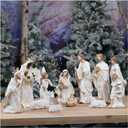 Zayton Nativity Set Christmas Indoor 11 Pcs 5 Inch Scene Statue Figurines Jesus Manger Crib Ornament Church Xmas Home Catholic Religious Decoration