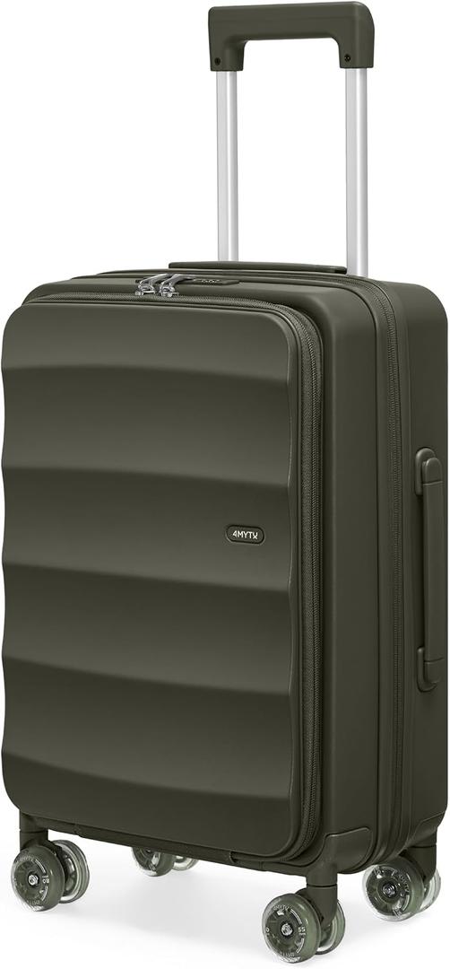 Carry-On 20 Inch AspenGreen PC Hardside Suitcase with Front Opening Laptop Compartment & TSA Lock for Business Professionals