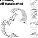 Compatible with Apple Watch Band 41mm 40mm 38mm 45mm 44mm 42mm Women,Cute Stainless Steel Metal iWatch Band for iWatch Series 9/SE/SE2/8/7/6/5/4/3/2/1,Pretty Shiny Look