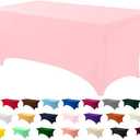 Utopia Kitchen 6FT Spandex Tablecloth [6 Pack, Pink] 200 GSM Stretch, Fitted, Washable and Wrinkle Resistant Table Cloth Rectangle Cover for Trade Shows, Wedding, Parties [72Lx30Wx30H Inch]