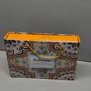 Ceramic Rice Bowls 10 oz, Bohemian Style Bowl Gift Set, Assorted Dinnerware Serving Bowls for Cereal, Soup, Dessert, Snack, Fruit, Salsa, Pack of 6 (Geometric Pattern)