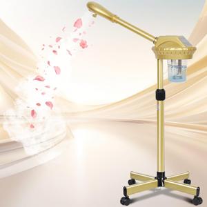 Facial Steamer, Professional Facial Steamer for Estheticians, Hot Mist & Timer Function, Ozone Face Steamer on Wheels for Spa, Salon and at Home Use (Medium), Gold
