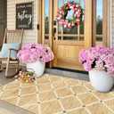 Woven-Look 3x5 Entryway Rug - Small Washable Indoor Outdoor Mats for Front Door Non-Slip Porch Rug Farmhouse Geometric Throw Rugs for Entryway Bedroom Office Kitchen Mat for Floor Porch Decor