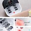 Collapsible Heated Foot Spa with Bubble and Red Light Temperature Control Foot Bath Massager and Soaking Tub Featuring 8 Shiatsu Massage Rollers Pumice Stone and Built-in Timer Ideal Gift for Wife,Mom