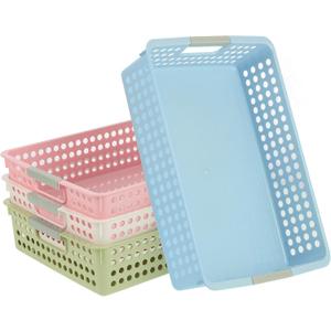 4 Piece Storage Basket Classroom Organization Storage Paper Tray Holds 4A Paper Trays for Classroom Home Handicrafts Storage Library Drawers Office Arts Crafts Supplies (blue pink) 4 Piece Storage Basket Classroom Organization Storage Paper Tray Holds 4A Paper Trays for Classroom Home Handicrafts Storage Library Drawers Office Arts Crafts Supplies (blue pink)
