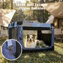 Gardner Pet Soft Collapsible Dog Crate - 36 Inch Portable Travel Dog Crate for Medium/Large Dogs Indoor & Outdoor, 3-Door Pet Crate with Durable Mesh Windows & Storage Bag, Blue
