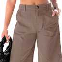 Luvamia Bermuda Shorts for Women Knee Length High Waisted Cotton Elastic Waist Summer Dressy Casual Long Chino Shorts (Brown, XXL)