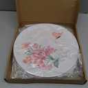 Naozinebi 4 Pcs 10 Inch Spring Theme Flower Plates Melamine Floral Dinnerware Set Reusable Melamine Spring Floral Baby Shower Plate Dishwasher Creatively Drop Resistant Cute Plastic Dish