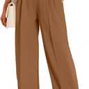 FUNYYZO Women Dress Office Pant High Waist Wide Leg Slacks Business Work Casual Long Belted Trousers 2026, XS