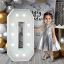 Marquee Numbers 4 Feet Tall: Large 10th 40th 50th Birthday Decorations for Her Him 4FT Light Up Numbers White Anniversary Party Decor Big Backdrop Foam Cardboard Number 0